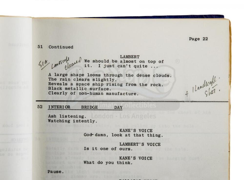 Lot #17 - ALIEN (1979) - Ivor Powell's Revised Script