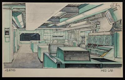 Lot #20 - ALIENS (1986) - Hand-Drawn Ron Cobb Medlab Concept Sketch
