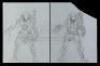 Lot #44 - AVP: ALIEN VS PREDATOR (2004) - Pair of Hand-Drawn Yautja Armor Concept Drawings
