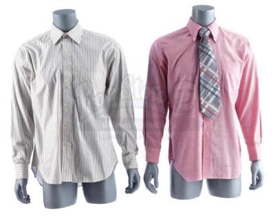 Lot #63 - ANCHORMAN: THE LEGEND OF RON BURGUNDY (2004) - Brian Fantana's (Paul Rudd) Shirt and Tie with Brick Tamland's (Steve Carell) Shirt