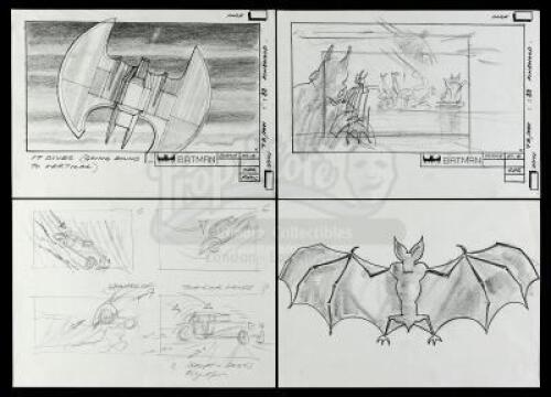 Lot #105 - BATMAN (1989) - Set of Four Hand-drawn Storyboards