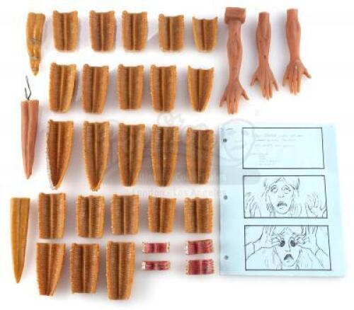 Lot #131 - BEETLEJUICE (1988) - Barbara Maitland's (Geena Davis) Horror Transformation Components with Storyboards