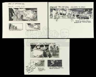 Lot #172 - CLOSE ENCOUNTERS OF THE THIRD KIND (1977) - Set of Hand-Drawn George Jenson Landing Site Visual Effects Storyboards