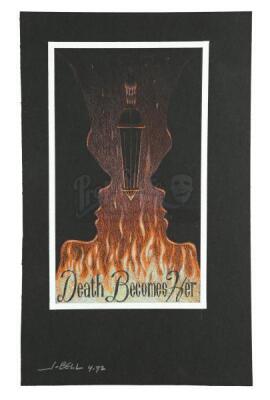 Lot #194 - DEATH BECOMES HER (1992) - Hand-Drawn John Bell Poster Concept