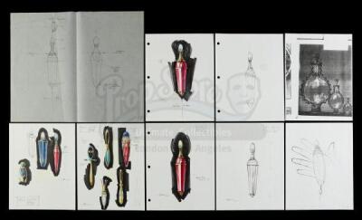 Lot #198 - DEATH BECOMES HER (1992) - Set of Hand-Drawn Potion Vial Designs by John Bell