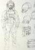 Lot #232 - EVENT HORIZON (1997) - Hand-Drawn John Mollo Spacesuit Concept Sketches and Photographs - 5