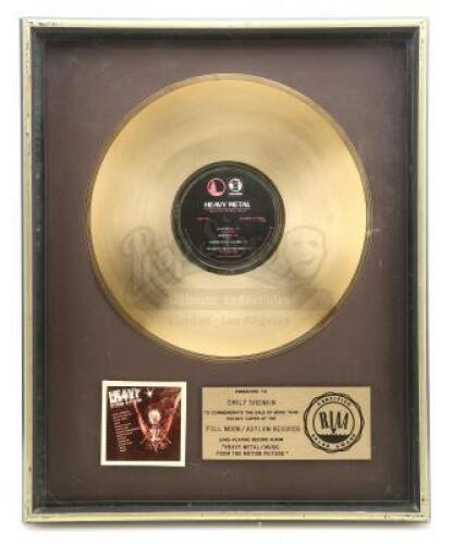 Lot #328 - HEAVY METAL (1981) - Framed Heavy Metal Soundtrack Gold Record