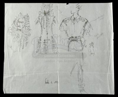 Lot #341 - HOOK (1991) - Hand-Drawn Anthony Powell Pan and Hook Costumes Concept Sketch