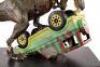 Lot #426 - JURASSIC PARK (1993) - Phil Tippett Collection: Tyrannosaurus Rex Stop-Motion Puppet and Jeep Model Miniature Display - 7
