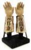 Lot #481 - MASTERS OF THE UNIVERSE (1987) - Skeletor's (Frank Langella) Light-Up Goldtone Gauntlets - 4