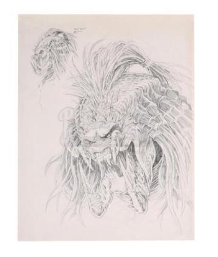 Lot #536 - PREDATOR 2 (1990) - Hand-Drawn Concept Art of Predator