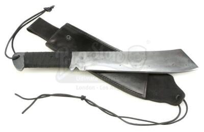 Lot #549 - RAMBO (2008) - Gil Hibben First Edition Rambo (Sylvester Stallone) Machete-Style Knife With Black Leather Sheath #8 of 50