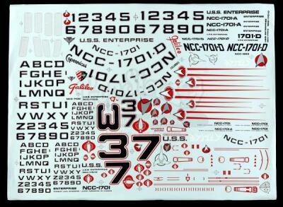Lot #617 - STAR TREK V: THE FINAL FRONTIER (1989)/STAR TREK: THE NEXT GENERATION (T.V. SERIES, 1987-1994) - Production-Made Starship Decal Sheet