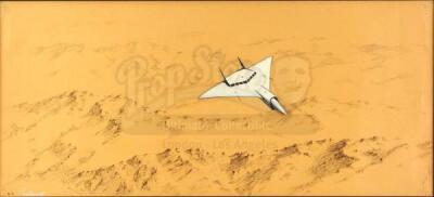Lot #671 - STAR WARS: A NEW HOPE (1977) - Framed Hand-Drawn Colin Cantwell Concept Illustration
