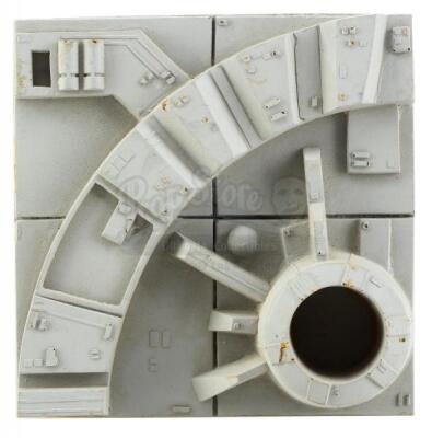 Lot #677 - STAR WARS TRILOGY (1977-1983) - 6" x 6" Death Star Surface Model Miniature Piece