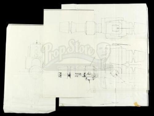 Lot #681 - STAR WARS: A NEW HOPE (1977) - Pirate Ship (Millennium Falcon) Concept Design Print