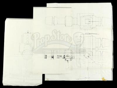 Lot #681 - STAR WARS: A NEW HOPE (1977) - Pirate Ship (Millennium Falcon) Concept Design Print