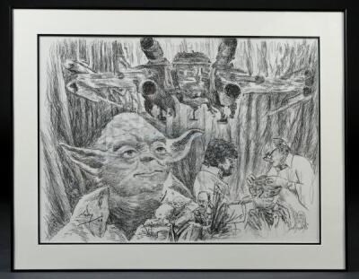 Lot #709 - STAR WARS: THE EMPIRE STRIKES BACK (1980) - "Memories of Dagobah" Hand-Drawn Artwork by Nick Maley