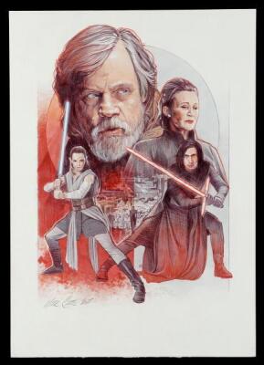 Lot #749 - STAR WARS: THE LAST JEDI (2017) - Hand-Drawn Mark Raats Poster Concept Illustration