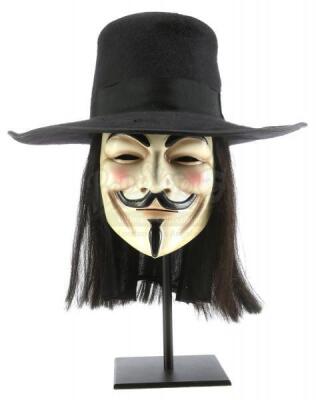 Lot #840 - V FOR VENDETTA (2005) - V Mask, Hat, and Wig