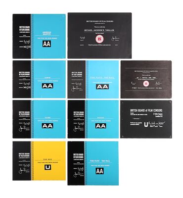 Lot #47 - VARIOUS PRODUCTIONS - BBFC Certificates Music Related