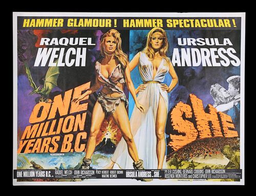 Lot #121 - ONE MILLION YEARS B.C / SHE (1969) - UK Quad, 1969