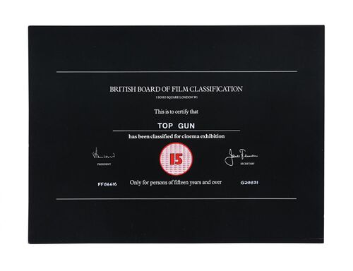 Lot #128 - TOP GUN (1986) - BBFC Certificate, 1986