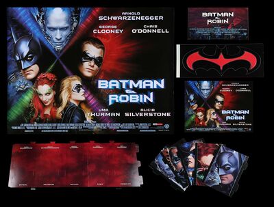Lot #134 - BATMAN AND ROBIN (1997) - UK Quad, Flyer and In-Store Standee, 1997