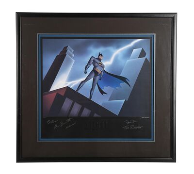 Lot #146 - BATMAN: THE ANIMATED SERIES (1992-95) - Framed "Batman Lightning" Lithograph - 25/500, Autographed by Paul Dini, Alan Burnett and Others