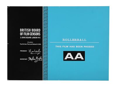 Lot #230 - ROLLERBALL (1975) - BBFC Certificate, 1975