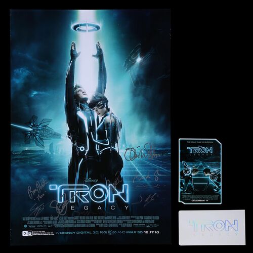 Lot #234 - TRON: LEGACY (2010) - US/International One-Sheet and Tickets, 2010, Autographed by Joseph Kosinski, Jeff Bridges and Others