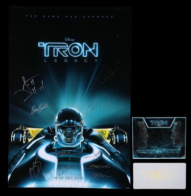 Lot #235 - TRON: LEGACY (2010) - US/International One-Sheet and Tickets, 2010, Autographed by Joseph Kosinski, Garrett Hedlund and Others