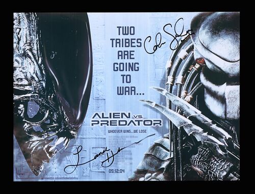 Lot #248 - AVP: ALIEN VS PREDATOR (2004) - Reproduction Poster, 2004, Autographed by Lance Henriksen and Colin Salmon