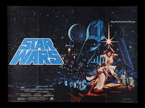 Lot #292 - STAR WARS: A NEW HOPE (1977) - Hildebrandt UK Quad Poster, 1977