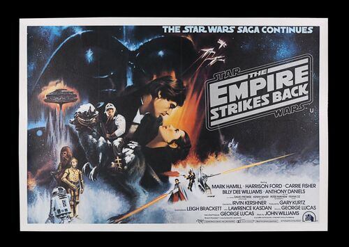 Lot #313 - STAR WARS: THE EMPIRE STRIKES BACK (1980) - UK Quad 'Gone With the Wind' Style, 1980