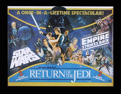 Lot #316 - STAR WARS: A NEW HOPE, EMPIRE STRIKES BACK, RETURN OF THE JEDI - TRIPLE BILL (1983) - UK Quad, 1983