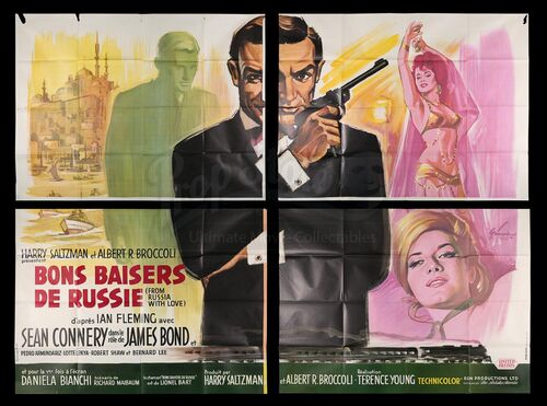 Lot #363 - FROM RUSSIA WITH LOVE (1963) - Carter-Jones Collection: French Four-Panel Poster, 1963