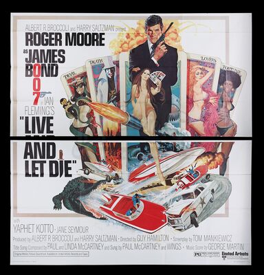 Lot #412 - LIVE AND LET DIE (1973) - Carter-Jones Collection: Western Hemi Six-Sheet, 1973