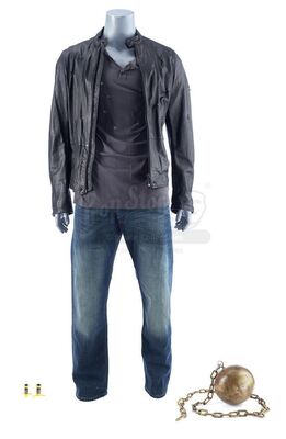 Lot #82 - Marvel's Agents of S.H.I.E.L.D. - Carl 'Absorbing Man' Creel's Bullet-Riddled Costume with Taser Darts and Wrecking Ball