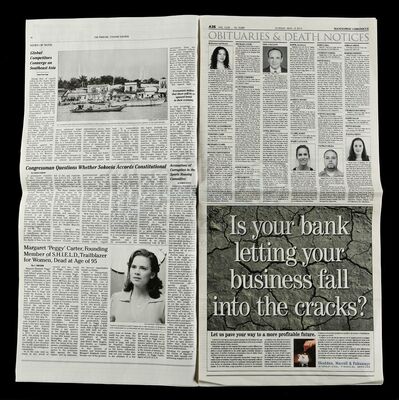 Lot #192 - Marvel's Agents of S.H.I.E.L.D. - Peggy Carter and Phil Coulson's Newspaper Obituaries