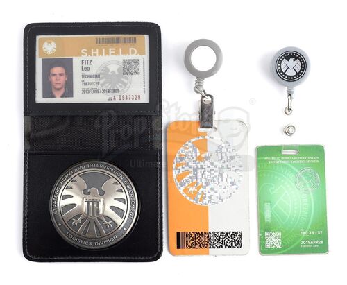 Lot #203 - Marvel's Agents of S.H.I.E.L.D. - Leo Fitz's S.H.I.E.L.D. ID, Badge, and Lanyards