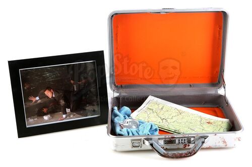Lot #250 - Marvel's Agents of S.H.I.E.L.D. - Jeffrey Mace's Bloodied Patriot Briefcase with Broken Patriot Vial, Map, and Photo