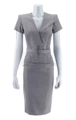 Lot #271 - Marvel's Agents of S.H.I.E.L.D. - AIDA's Bloodied Gray Dress Suit with Snake Necklace