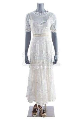 Lot #308 - Marvel's Agents of S.H.I.E.L.D. - Jemma Simmons' Vintage Wedding Costume with Wedding Ring and Leo Fitz's Wedding Band