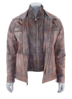 Lot #382 - Marvel's Agents of S.H.I.E.L.D. - Deke Shaw's Stunt Brown Leather Jacket