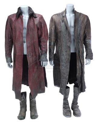 Lot #393 - Marvel's Agents of S.H.I.E.L.D. - Red Kree Coat and Brown Kree Coat with Two Pairs of Boots