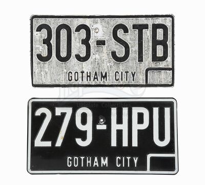 Lot #71 - BATMAN (1989) - Joker's (Jack Nicholson) Getaway Car Licence Plate
