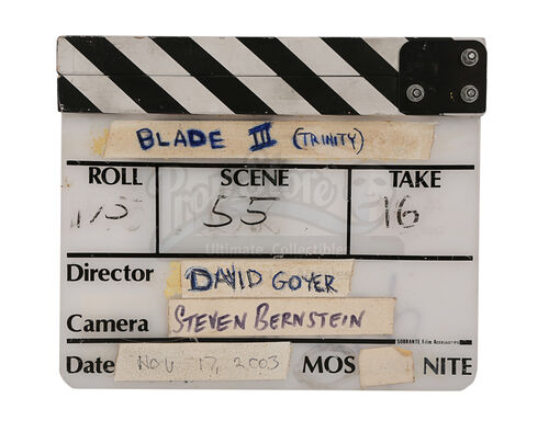 Lot #125 - BLADE: TRINITY (2004) - Production-Used Autographed Clapperboard