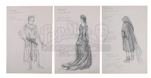 Lot #132 - BRAVEHEART (1995) - Three Charles Knode Costume Sketches