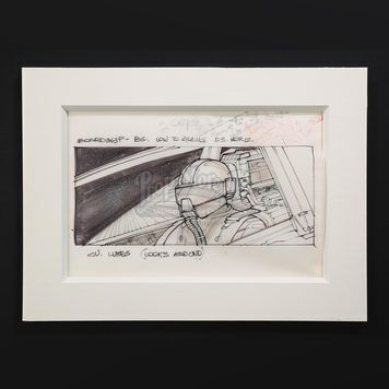 STAR WARS: A NEW HOPE (1977) - Joe Johnston Hand-Drawn Storyboard - Luke in X-wing